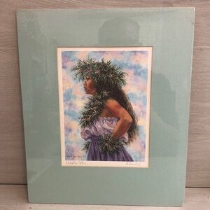 Angela Marie Kanas / Ha Ka Lei signed Hawaiian Print Ready to Frame Please Read